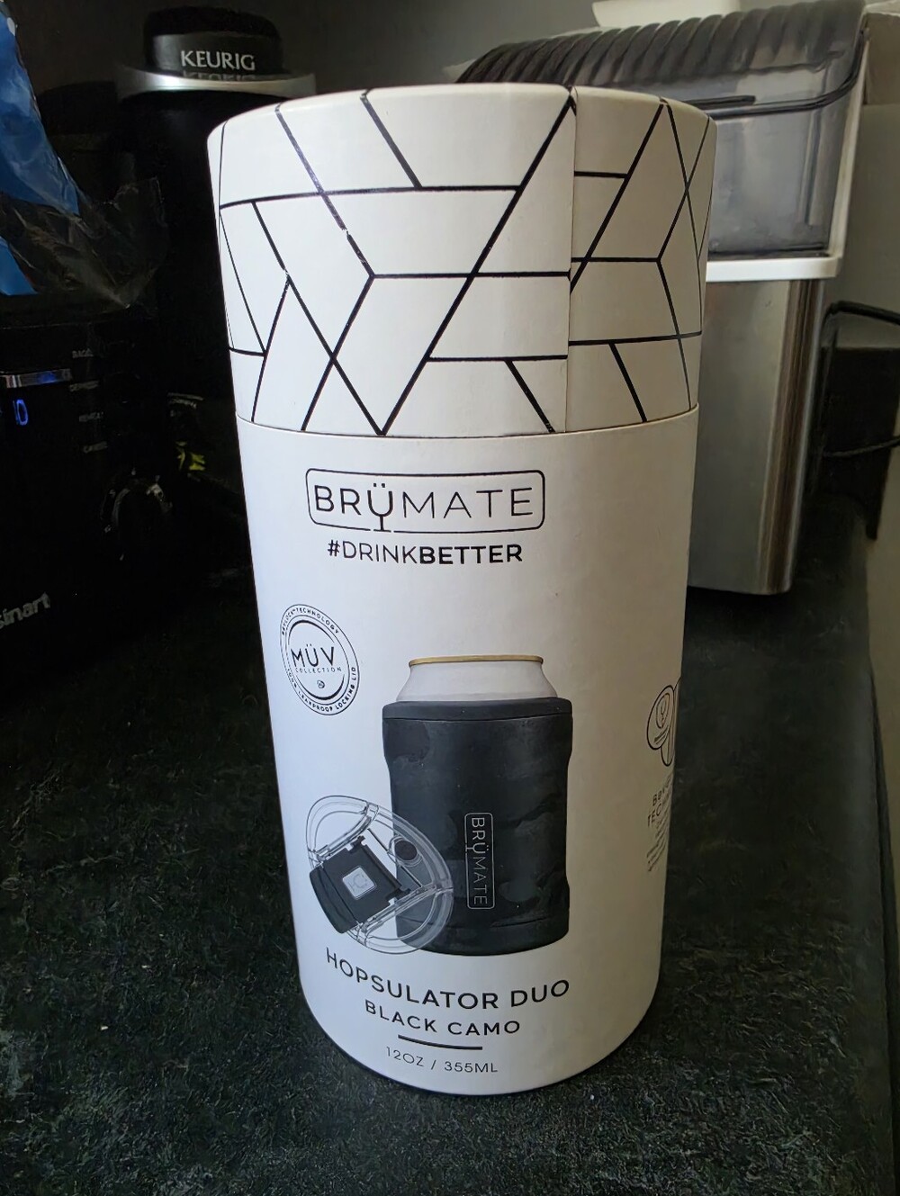 Brumate Hopsulator Duo - Black Camo 12oz Can Cooler